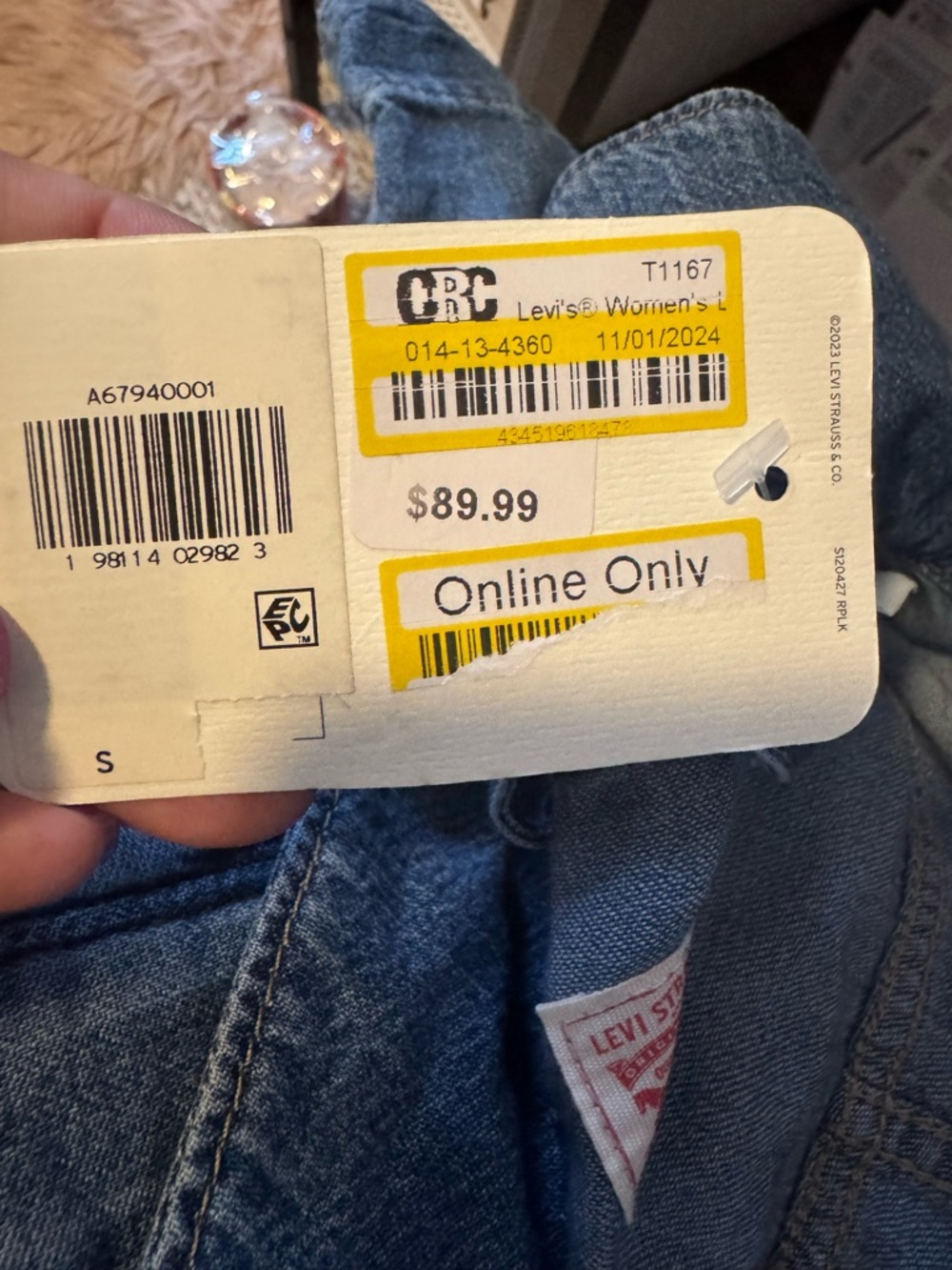 Levi’s Denim Jumpsuit NWT Small Wide Leg Utility Coveralls $89 - Picture 7 of 7